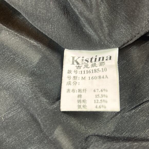 Kistini geometric sripe fit and flare silver stud collar dress, size medium - Picture 12 of 13